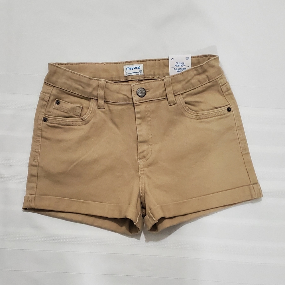 NWT Mayoral Girls Khaki Twill Shorts